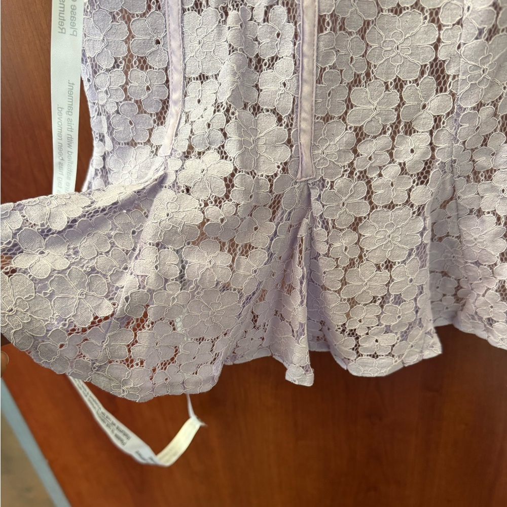 New Nasty Gal Lace Mini Dress Lavender Nude Lining Size 12 New With Tags Lace 12 - Picture 9 of 15